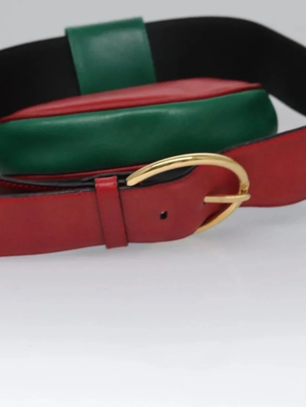 Salvatore Ferragamo Gancini Waist bag Leather Red Auth 115429